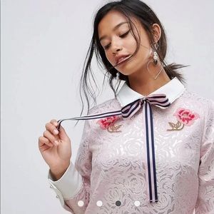 Sister Jane Metallic Pink Collared Dress Size S